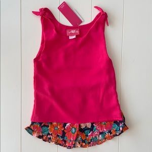 Fuchsia and Floral Two Piece Set